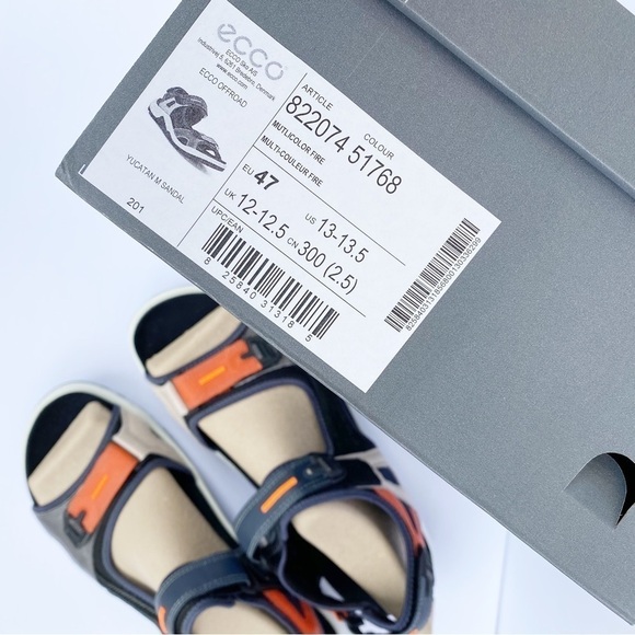 NWT ECCO Yucatan Active Sport Trail Sandals Multicolor Fire Size 47/US 13-13.5 main image 9